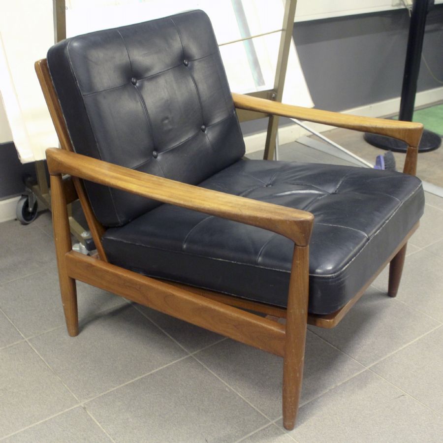 Fåtölj, Erik Wörtz, 'Kolding'Teakskinn, för IKEA, 50 tal FÅTÖLJ, Erik Wörtz, IKEA, 195060 tal. Möbler Fåtöljer